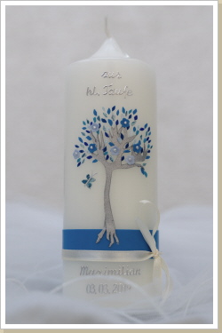 Kerze Maximilian, Blau Töne, Best.Nr. 114 Preis 39,-€ Kerze Maximilian, Blau Töne, Best.Nr. 114 Preis 39,-€