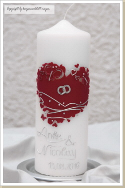 Kerze Anke, magenta, Best.Nr. 326 Kerze Anke, magenta, Best.Nr. 326