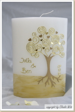 Kerze J&B, gold, Best. Nr. 324 Kerze J&B, gold, Best. Nr. 324