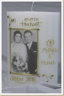 Kerze A&H, gold, Foto, Best.Nr. 321 Kerze A&H, gold, Foto, Best.Nr. 321